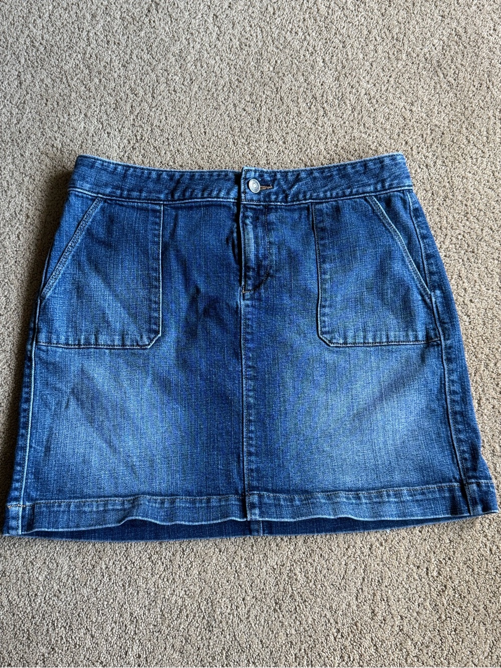 Ann Taylor LOFT Blue Denim Mini Skirt Women’s Size 6 Stretch Jean Skirt